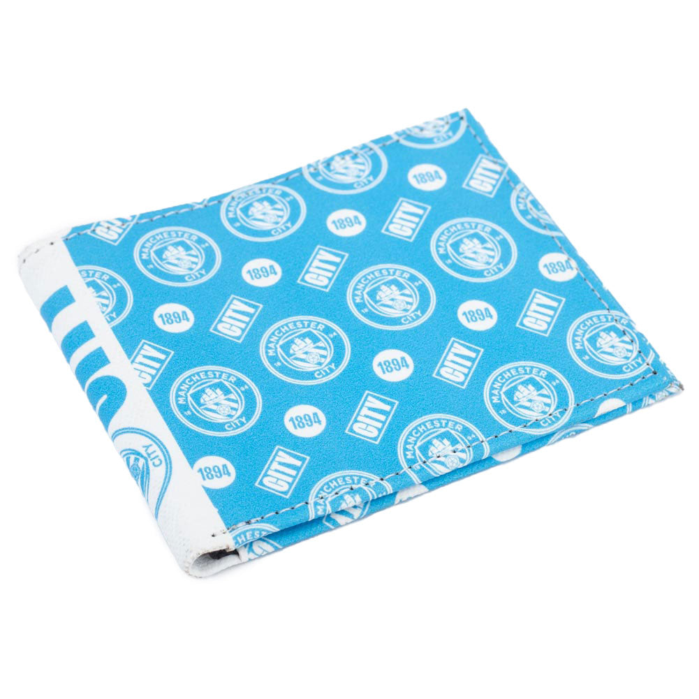 Manchester City Colorful Icon Canvas Bi - fold Wallet for Fans