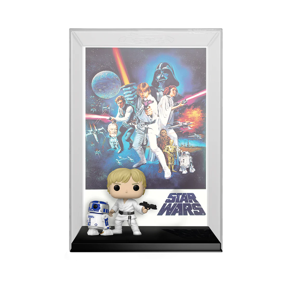 Star Wars A New Hope Movie Poster Inspired Funko Pop! Vinyl Collectible Figure of Luke Skywalker Alongside R2-D2