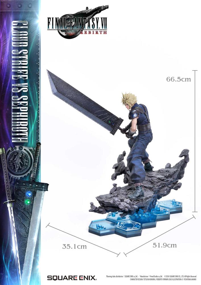 Final Fantasy VII Rebirth 1/4 Scale Cloud Strife vs Sephiroth Masterline Statue