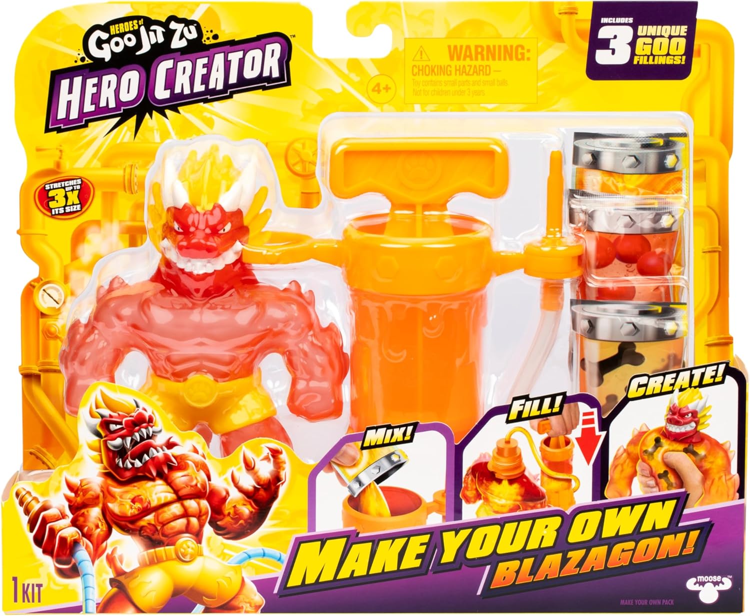 Heroes of Goo Jit Zu Blazagon Action Figure Hero Creator Pack for Kids
