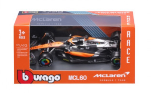 1:43 Scale Official Diecast Model of 2023 F1 McLaren MCL60 Driven by Oscar Piastri