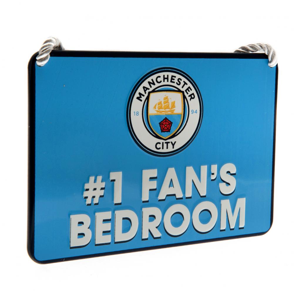Manchester City Football Club Vibrant Metal Hanging Bedroom Sign for Ultimate Fans