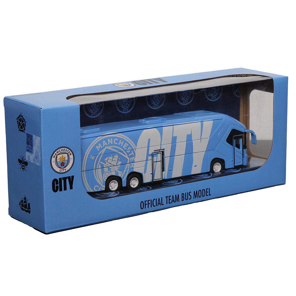 Manchester City Football Club Die - cast Replica Team Bus Collectible
