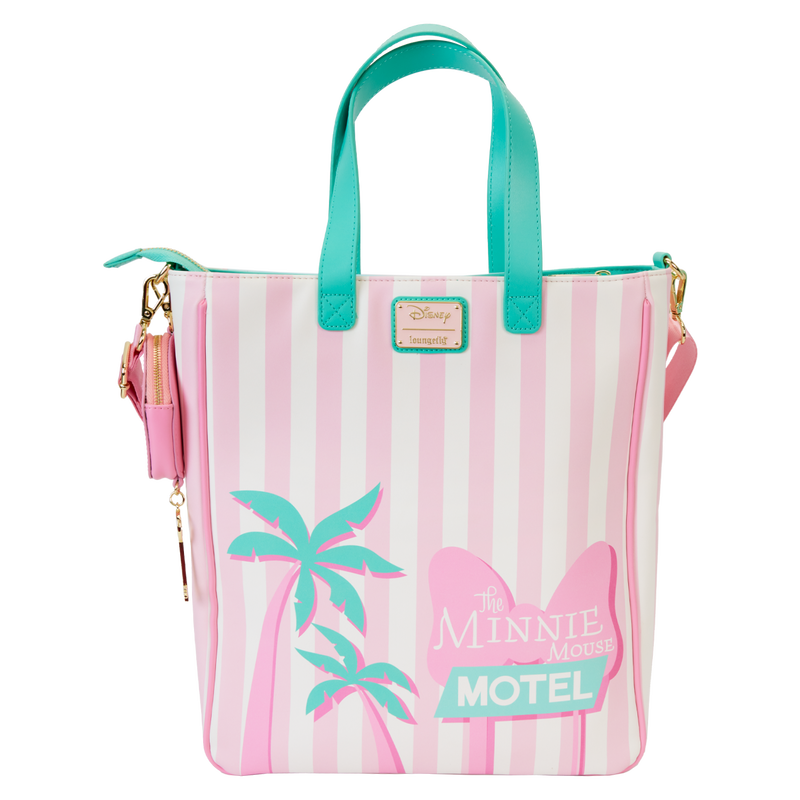 Loungefly Minnie Mouse Vacation-themed Tote Bag with Detachable Coin Purse