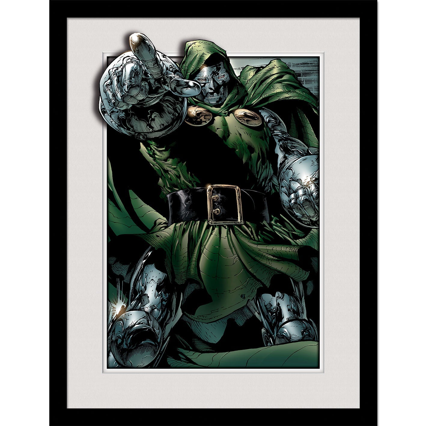 Marvel Collector's Edition Doctor Doom Breakout 3D Effect Framed Print Measuring 30 x 40 cm