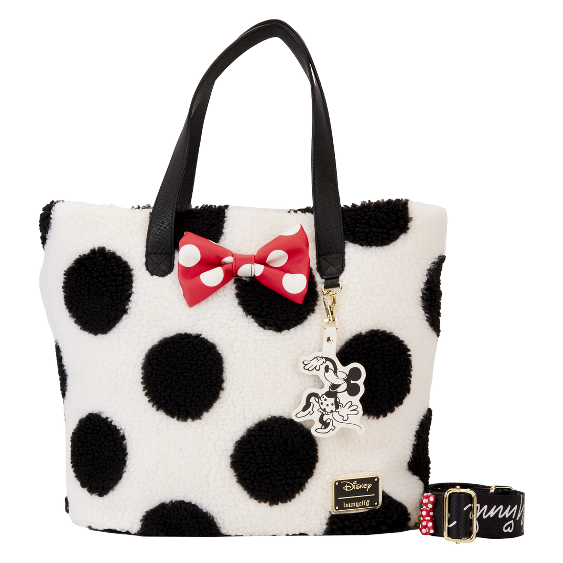 Loungefly Disney Sherpa Tote Bag: Minnie's Dotted Fashion Statement