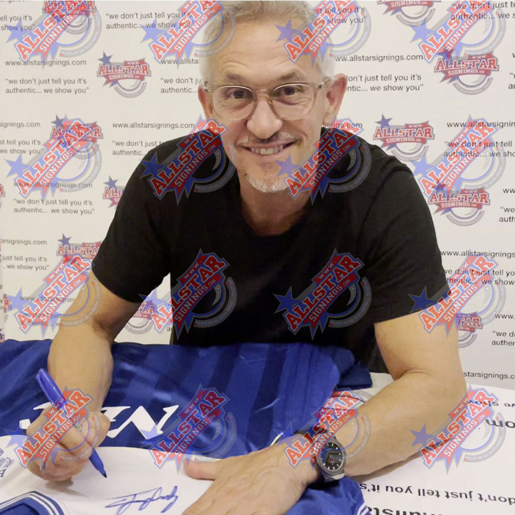 1986 Everton FC Replica Shirt Hand-Signed by Gary Lineker in 2022
