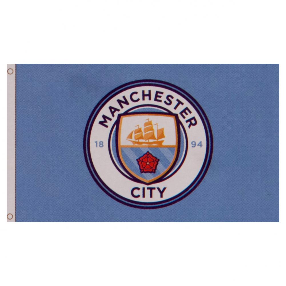 Large Manchester City Football Club Crest Decorative Flag for Supporters