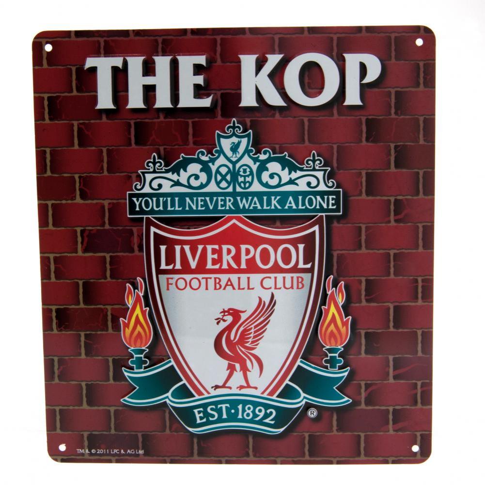 Stamped Metal Liverpool FC The Kop Wall Sign - Iconic Design