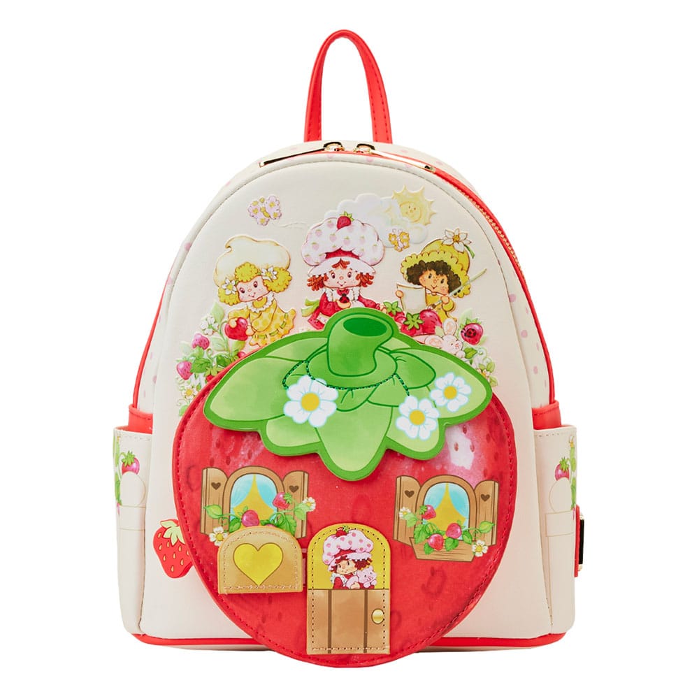 Loungefly Strawberry Shortcake Themed Strawberry House Design Mini Backpack for Fashionable Outings