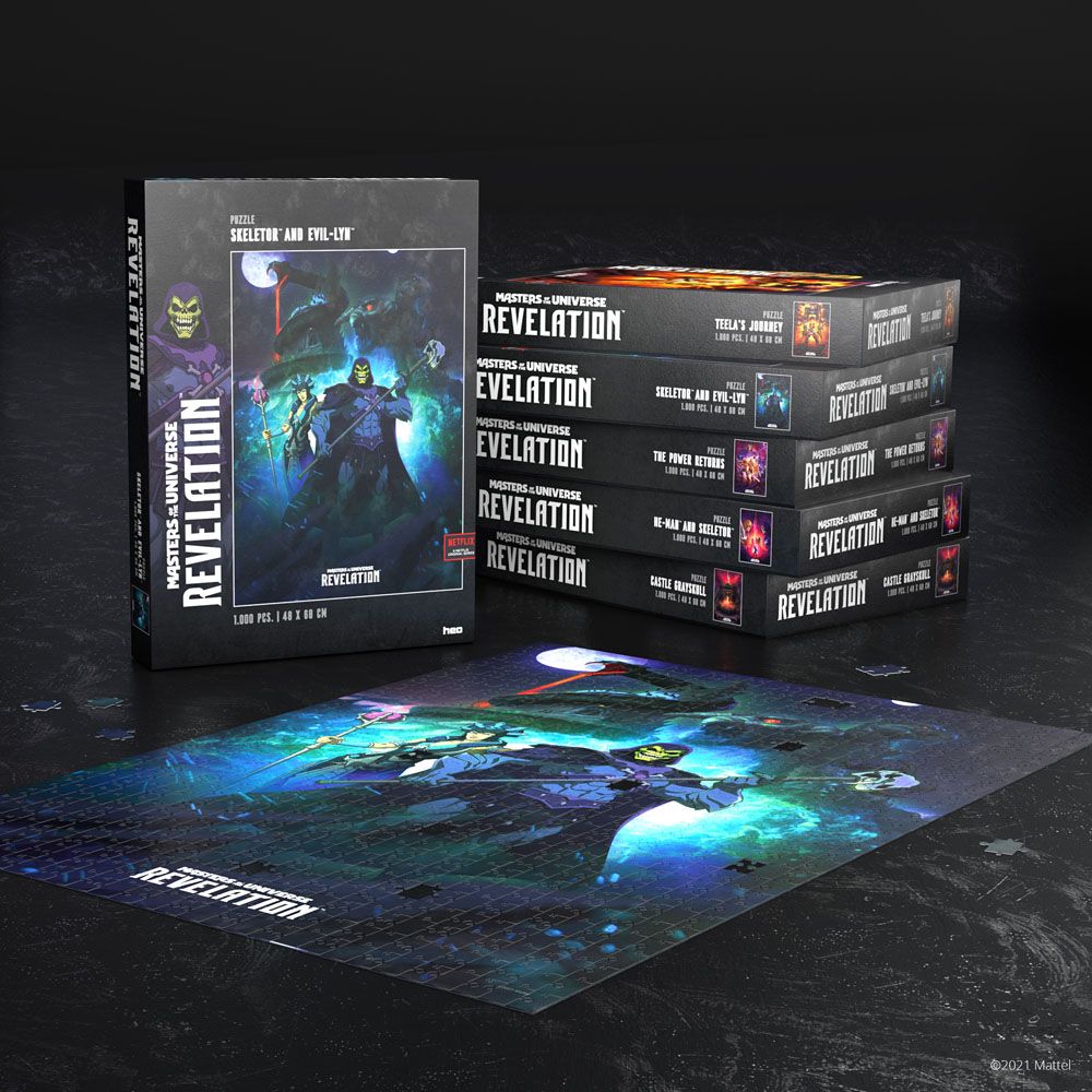 1000-Piece Masters of the Universe Revelation Jigsaw Puzzle Featuring Skeletor and Evil-Lyn