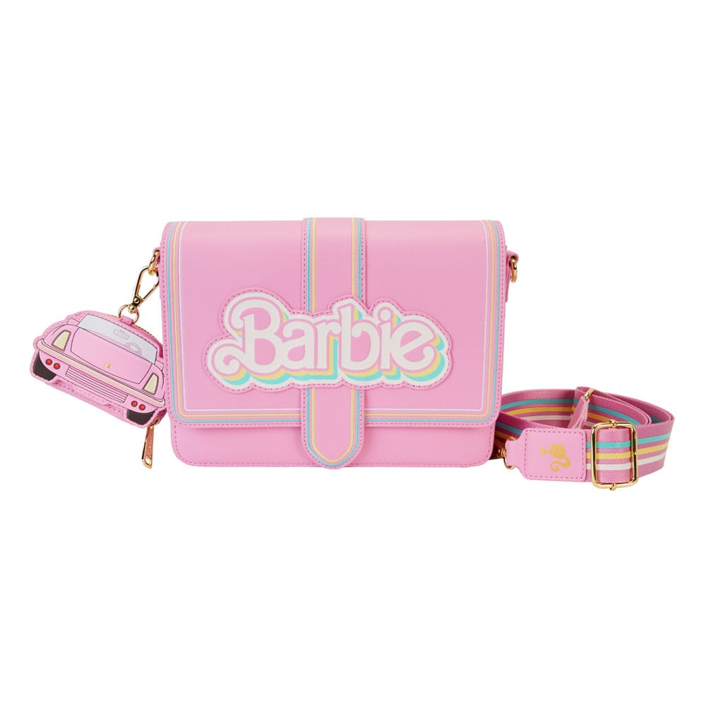 Loungefly 65th Anniversary Barbie Logo Adjustable Crossbody Bag with Detachable Coin Bag