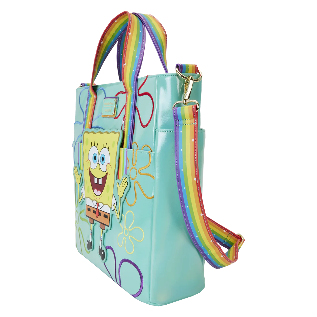 Loungefly Nickelodeon Spongebob 25th Anniversary Iridescent Convertible Tote Backpack Bag