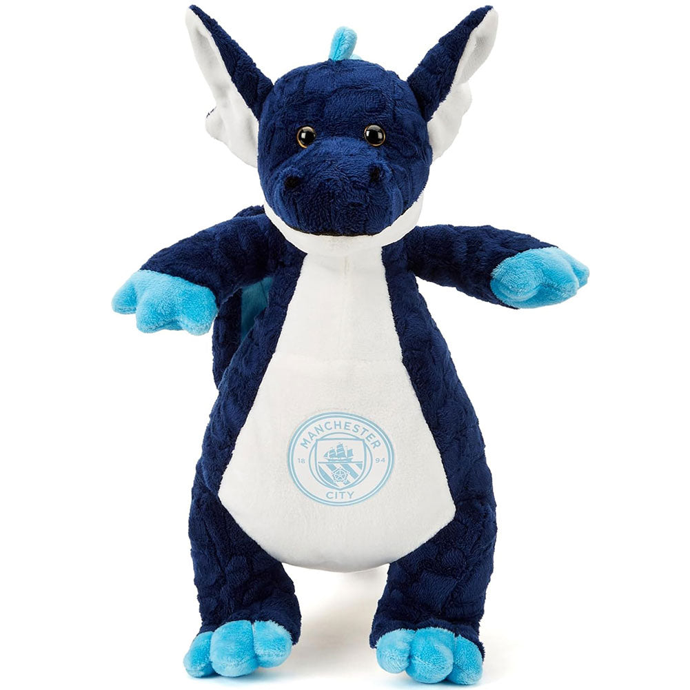 Navy and White Standing Manchester City FC Plush Dragon Toy