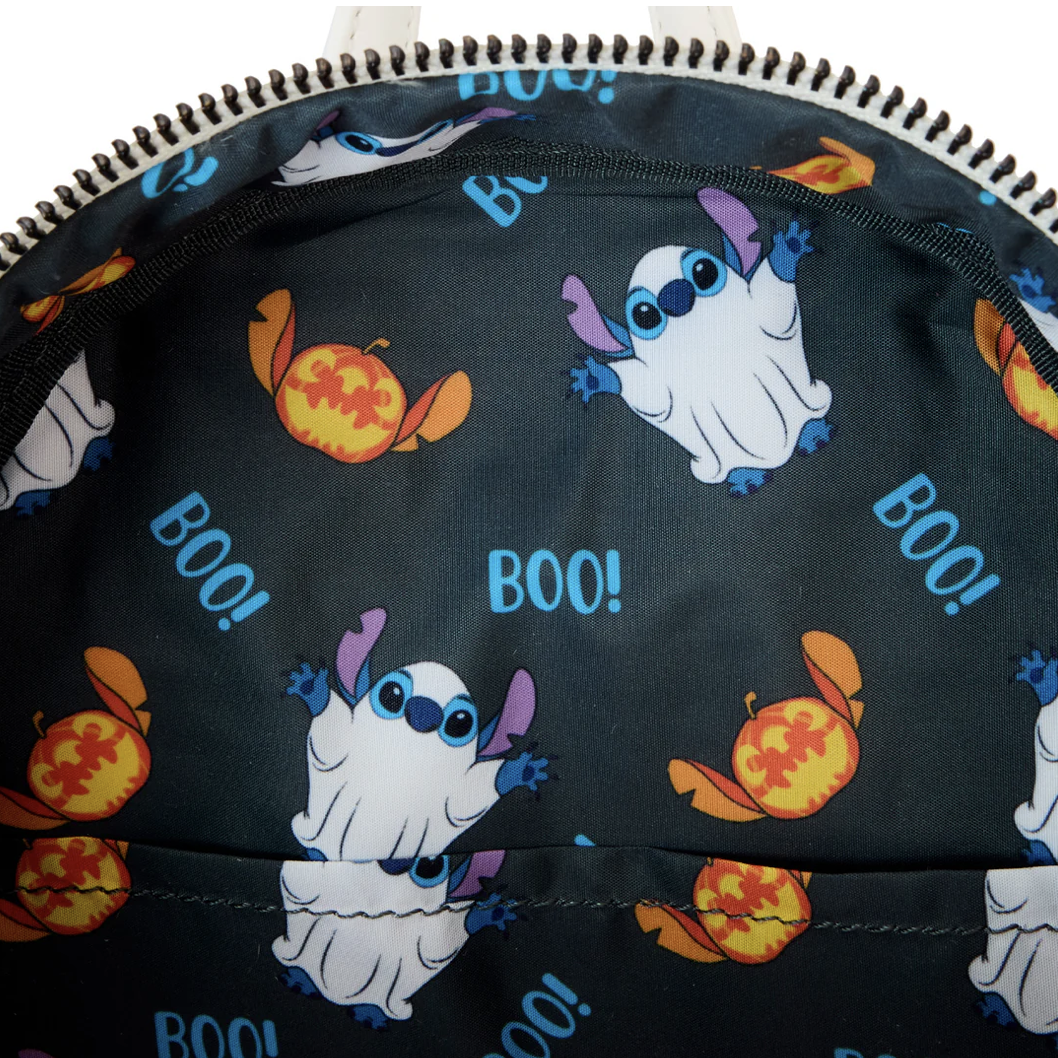 Loungefly Disney Mini Backpack Featuring Stitch in Ghost Cosplay Costume