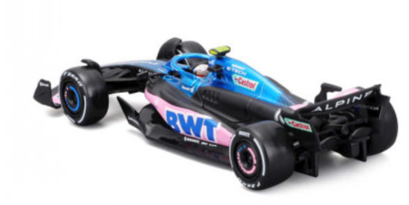 Formula 1 BWT Alpine A523 Official 1:43 Scale Die - cast Model Car Driven by Pierre Gasly with Helmet, a Collectible Racing Replica