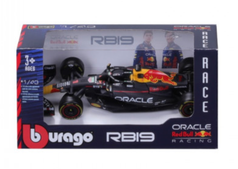 1:43 Scale Official Diecast Model Car of Max Verstappen's F1 Red Bull Racing RB19