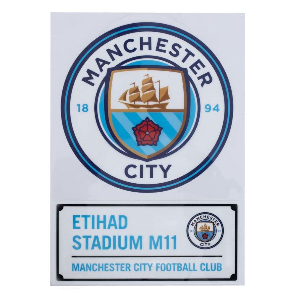 High - Quality Glossy Manchester City FC A4 - Sized Car Decals