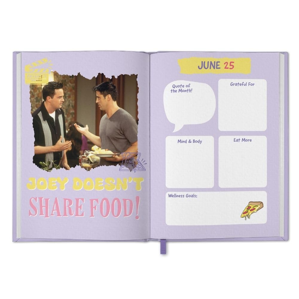 2025 Friends-themed A5 Hardcover Weekly View Diary with Elastic Closure and Bookmark