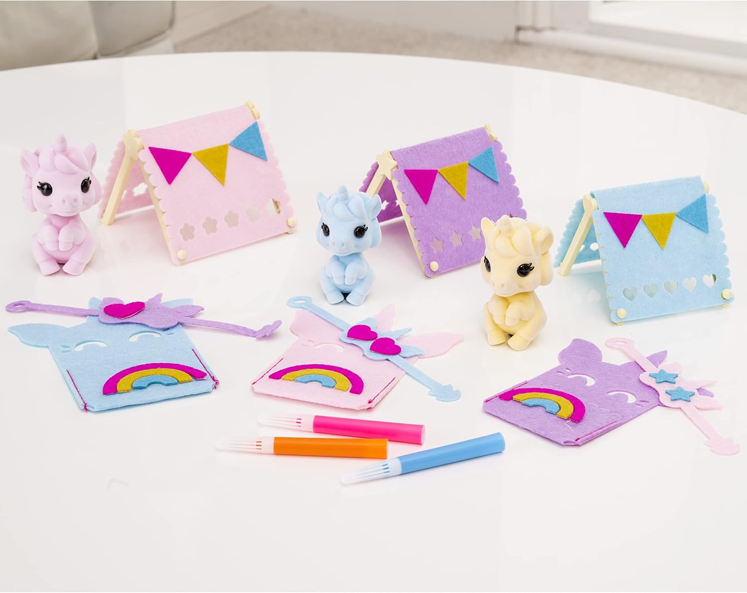 Fuzzikins Reusable Colouring Unicorn Sleepover Art Set for Endless Fun