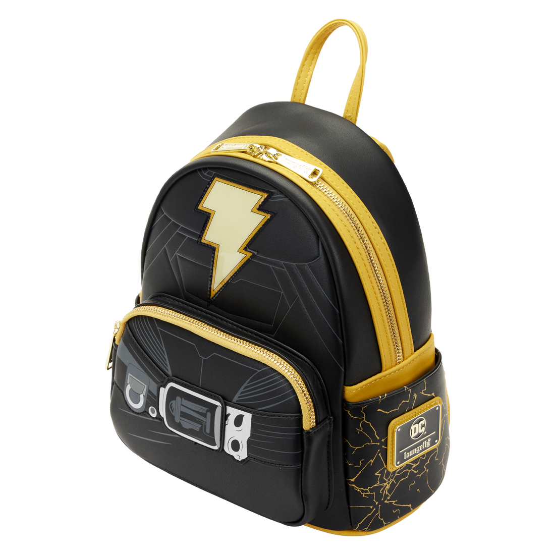 Loungefly Licensed DC Comics Cosplay Accessory - Black Adam Themed Light Up Mini Backpack for Superhero Fans