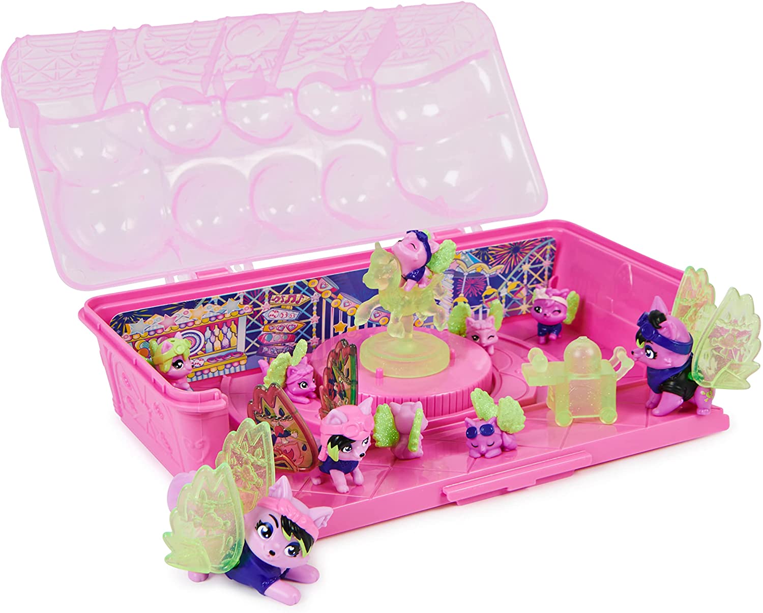 Hatchimals CollEGGtibles: Exclusive Rainbow-cation Wolf Family Carton with Surprising Playset and Collectible Toys