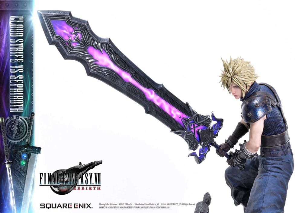 Final Fantasy VII Rebirth 1/4 Scale Cloud Strife vs Sephiroth Masterline Statue