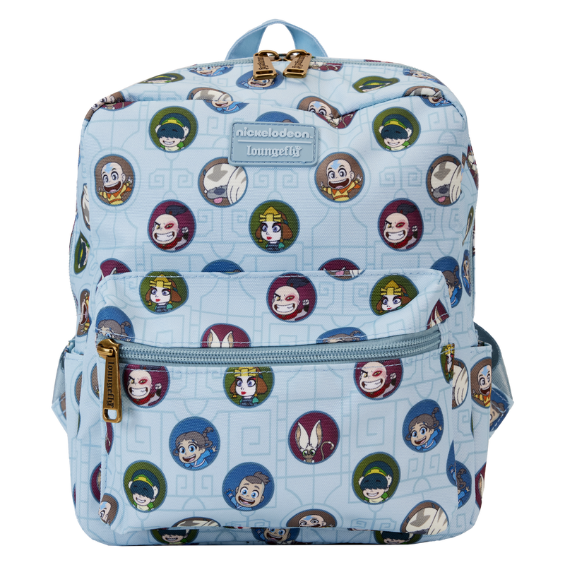 Loungefly Nickelodeon Avatar The Last Airbender All-Over Printed Square-Styled Mini Nylon Backpack for Fashionable Carrying