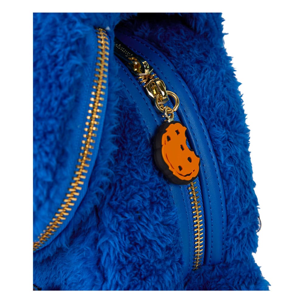 Loungefly Adorable Sesame Street Cookie Monster Fuzzy Plush Mini Backpack