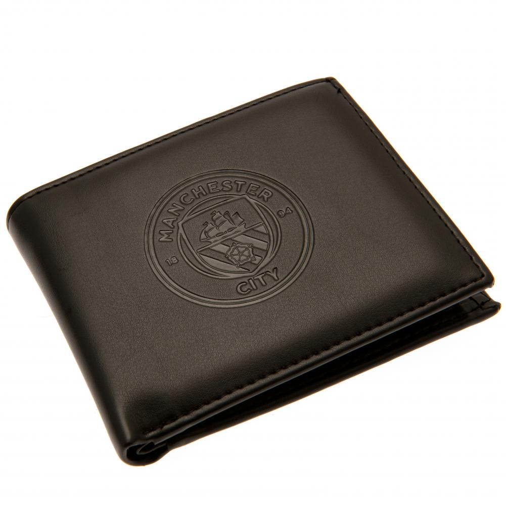 High - Quality Manchester City Football Club Embossed Leather - Look Debossed Wallet for Fans