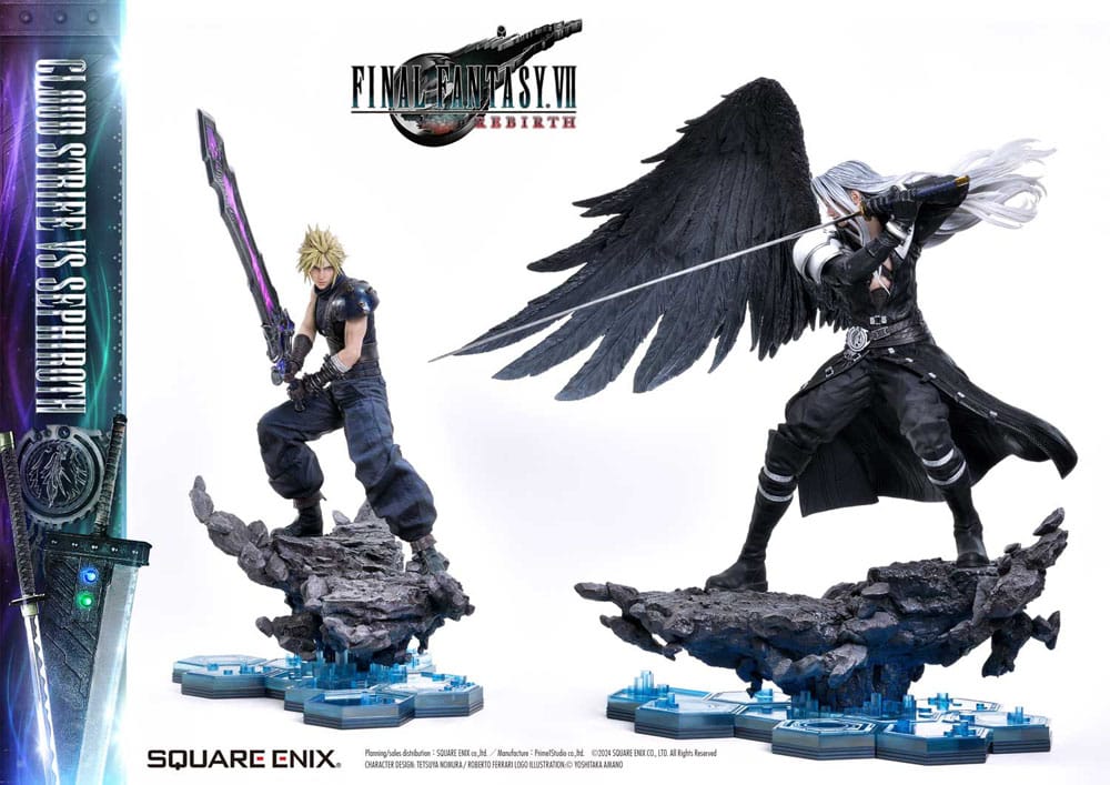 Final Fantasy VII Rebirth 1/4 Scale Cloud Strife vs Sephiroth Masterline Statue