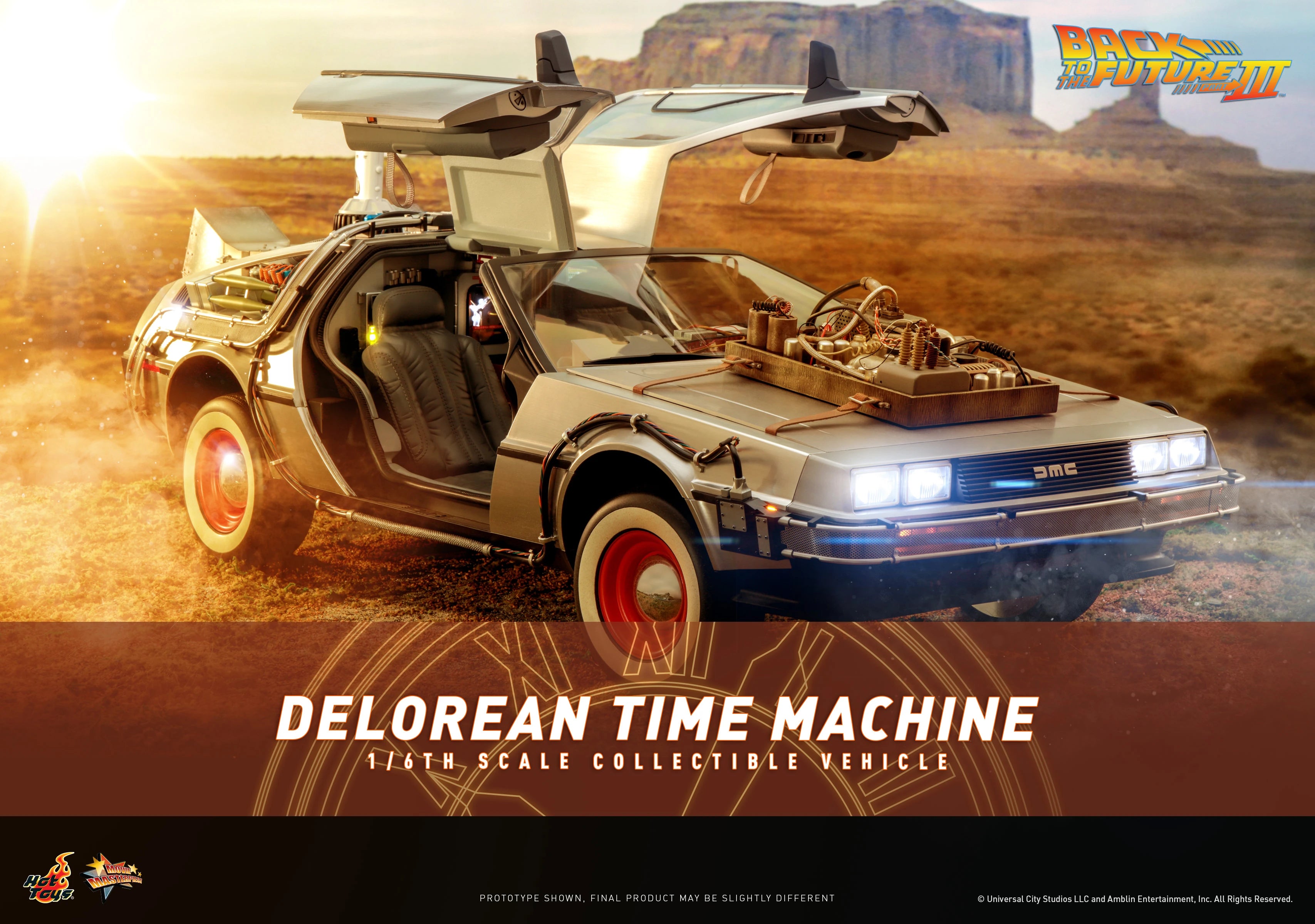 Hot Toys 1/6th Scale Back to the Future Part III DeLorean Time Machine Collectible
