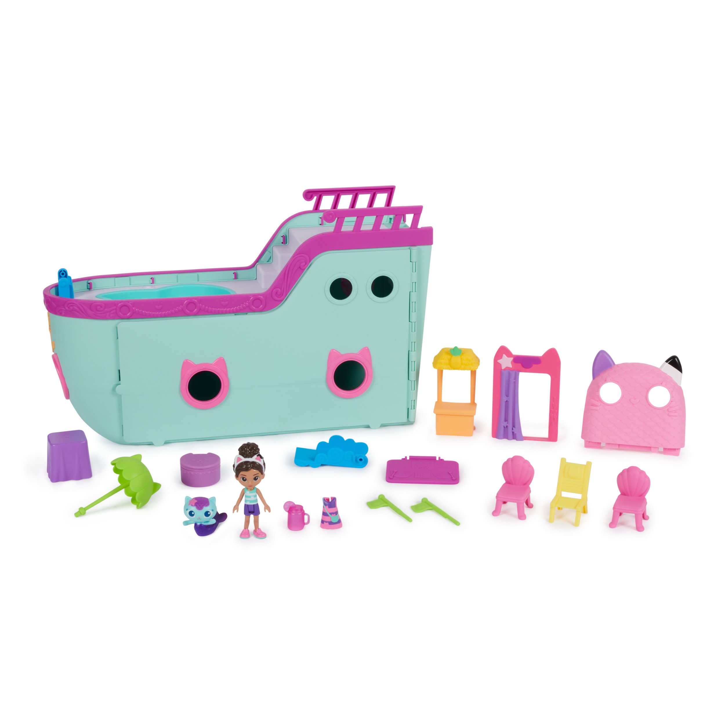 DreamWorks Gabby's Dollhouse Pretend Play Cruise Ship Toy with Multiple Accessories
