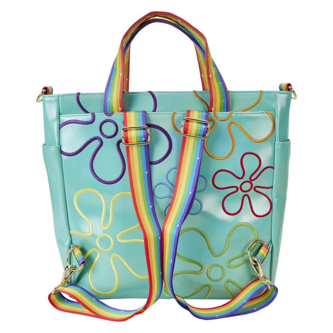 Loungefly Nickelodeon Spongebob 25th Anniversary Iridescent Convertible Tote Backpack Bag