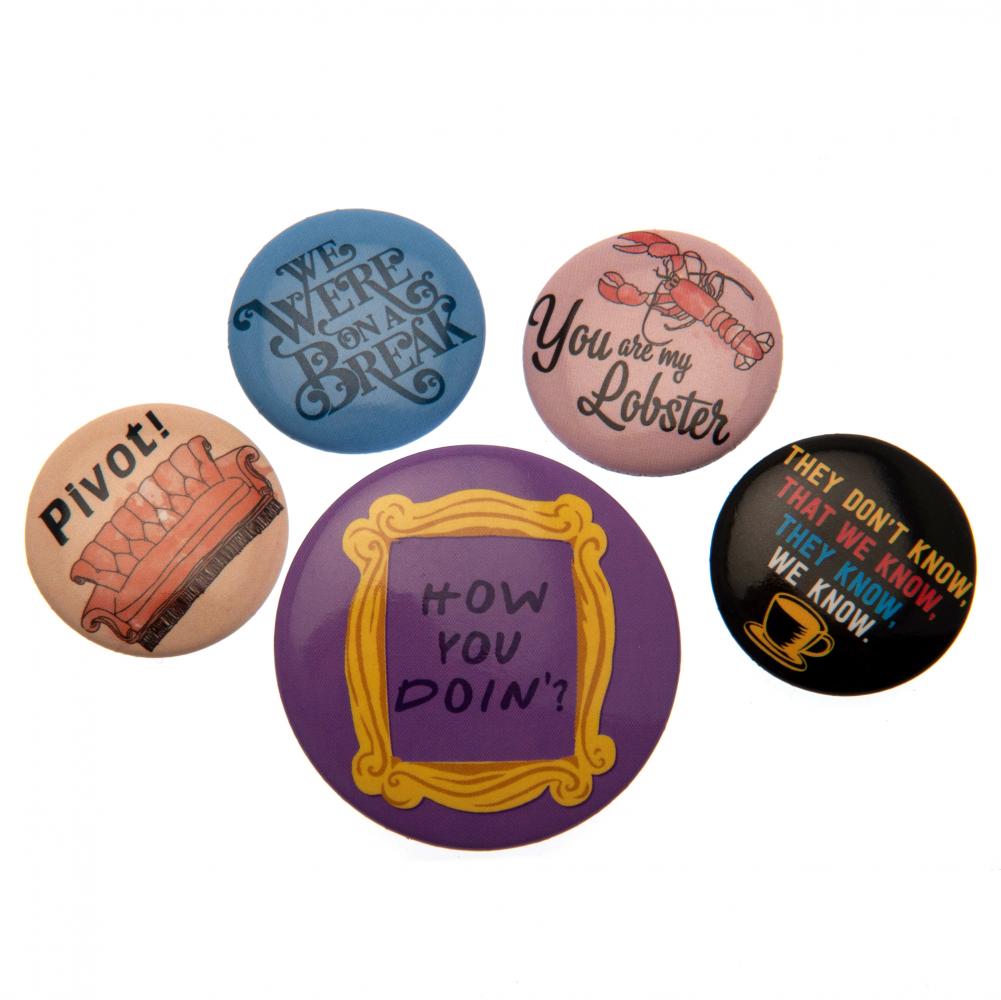 Assorted Size Set of Eye - catching Friends Button Badges