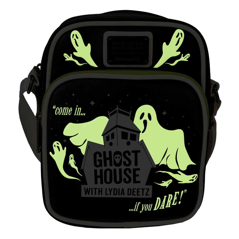 Loungefly Licensed Warner Bros Beetlejuice 2 Themed Ghost House Crossbody Shoulder Bag for Fashionable Carry
