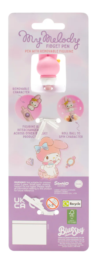 Sanrio Hello Kitty & Friends Playful My Melody Interchangeable Fidget Roller Ball Pen