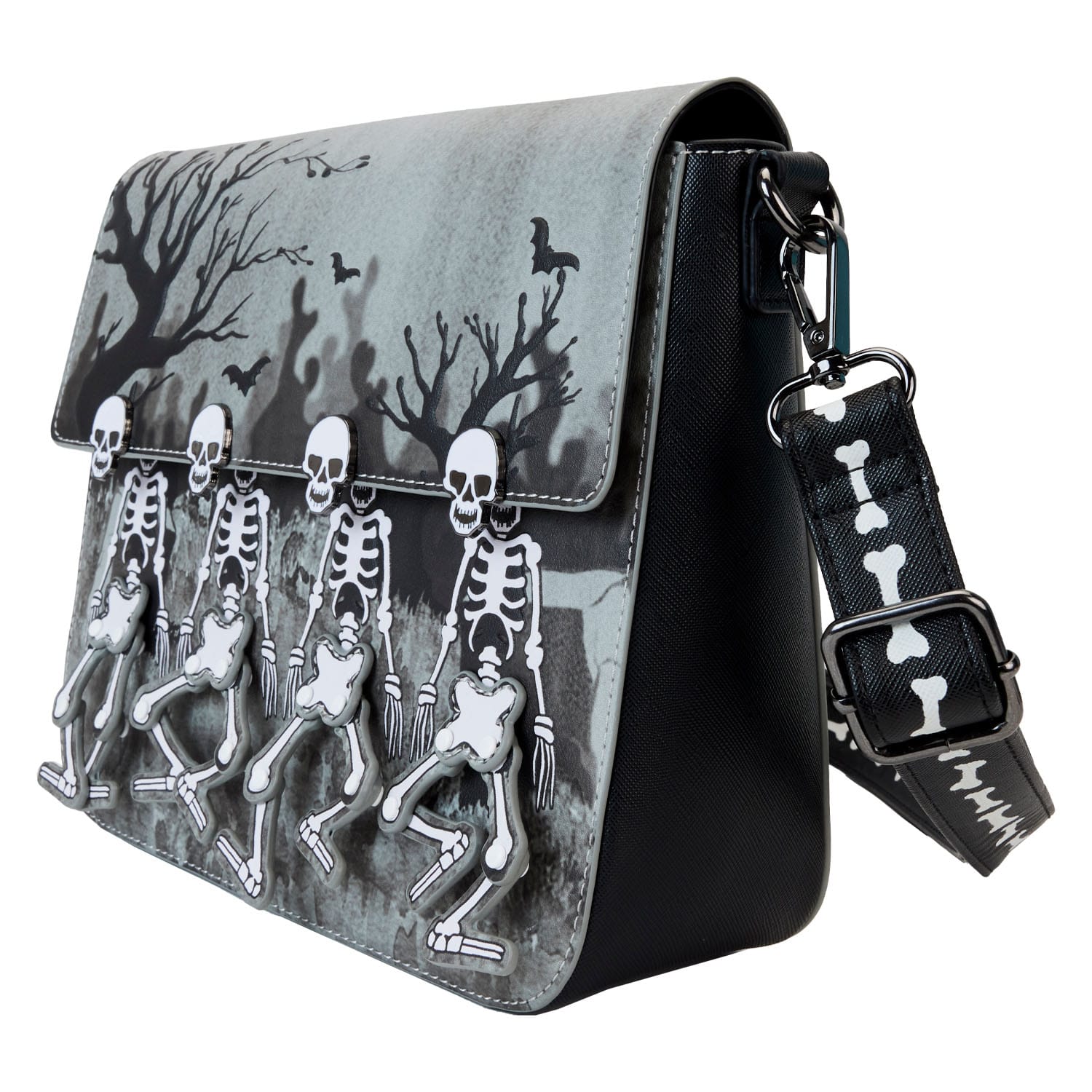 Loungefly Disney Glow-in-the-Dark Skeleton Dance Adjustable Crossbody Bag