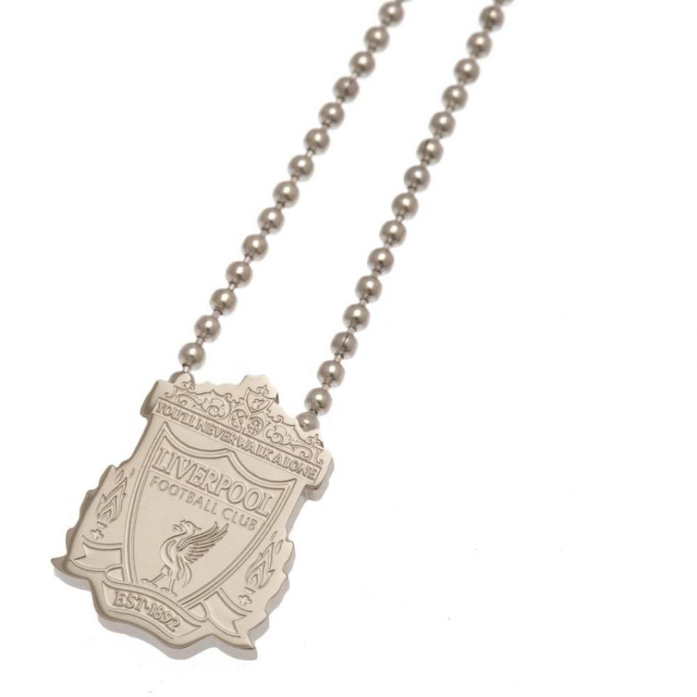 Liverpool FC Stainless Steel Ball Chain Pendant with Chrome Finish