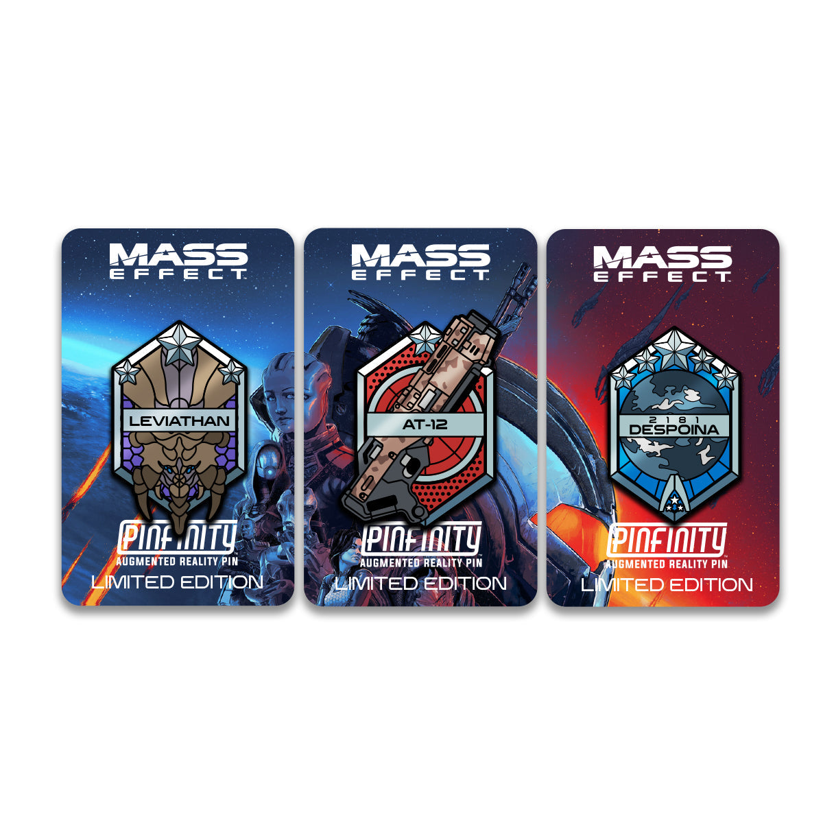 Limited Edition Mass Effect 3-Piece AR Pin Collection