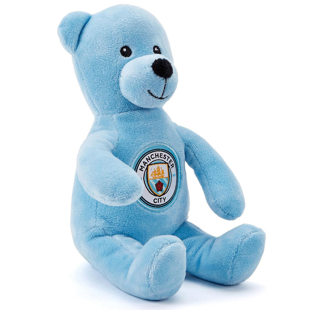 100% Polyester Manchester City FC Tactile Solid Plush Bear, Approx 20cm Tall