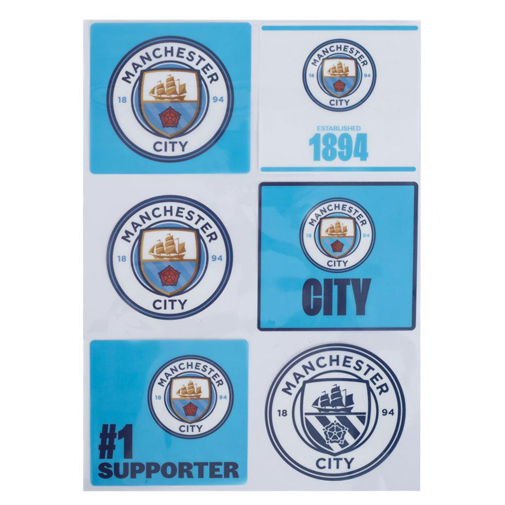 High - quality Manchester City FC Assorted Car Decal Set with Gloss Finish
