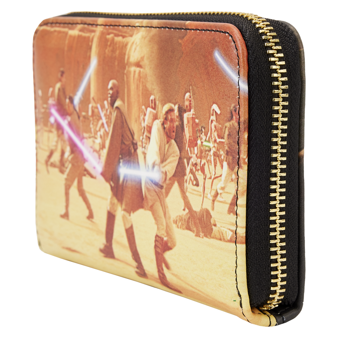 Loungefly Vegan Leather Star Wars Episode II Attack of the Clones Scene Zip - Around Wallet