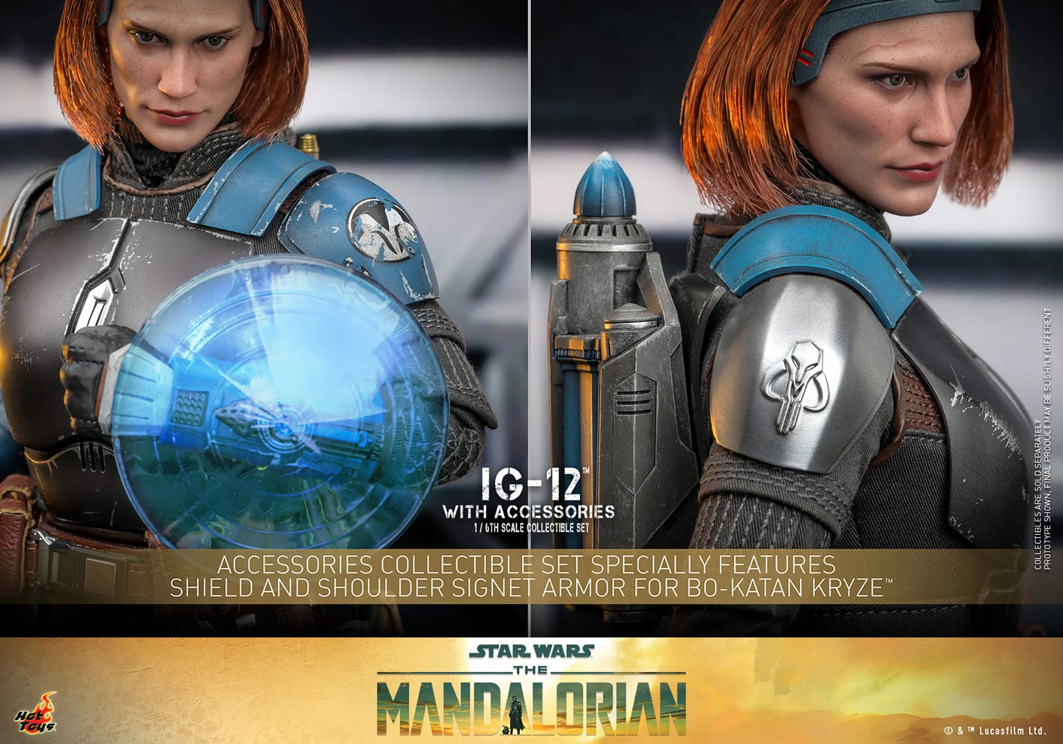 Hot Toys 1/6 Scale Mandalorian IG-12, Grogu & Accessories Collectible Set