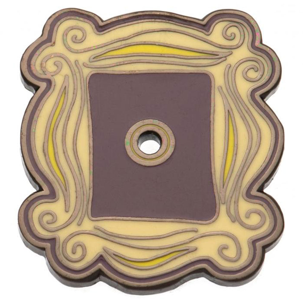 Vibrant and Detailed Enamel Friends Badge Frame with Butterfly Clasp