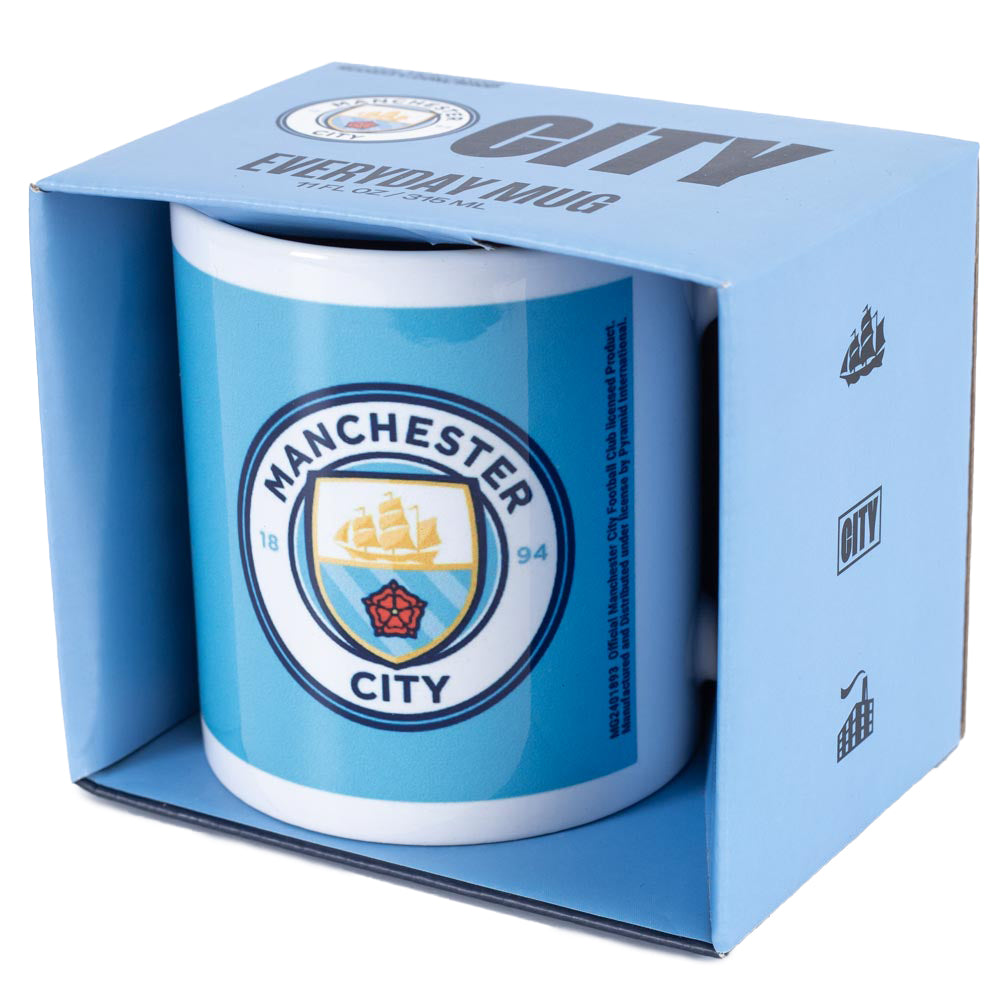 Authentic Manchester City Football Club Emblem Ceramic Coffee Mug for Daily Use