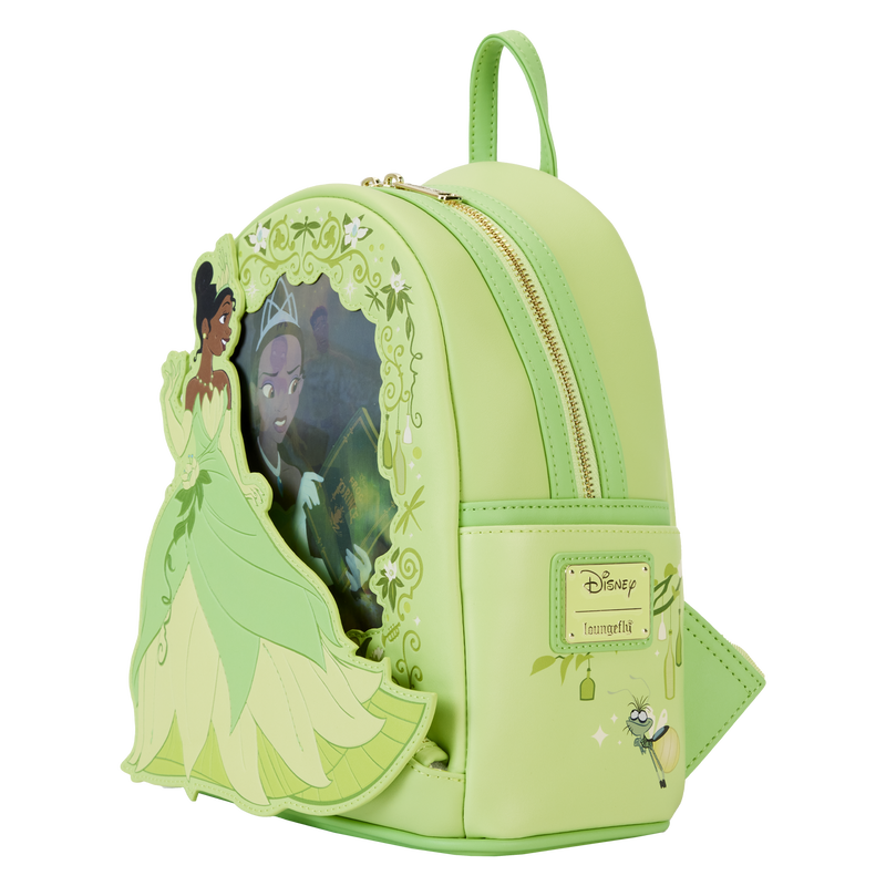 Loungefly Disney Princess and the Frog Tiana Series Lenticular Design Mini Backpack for Fashionable Carry