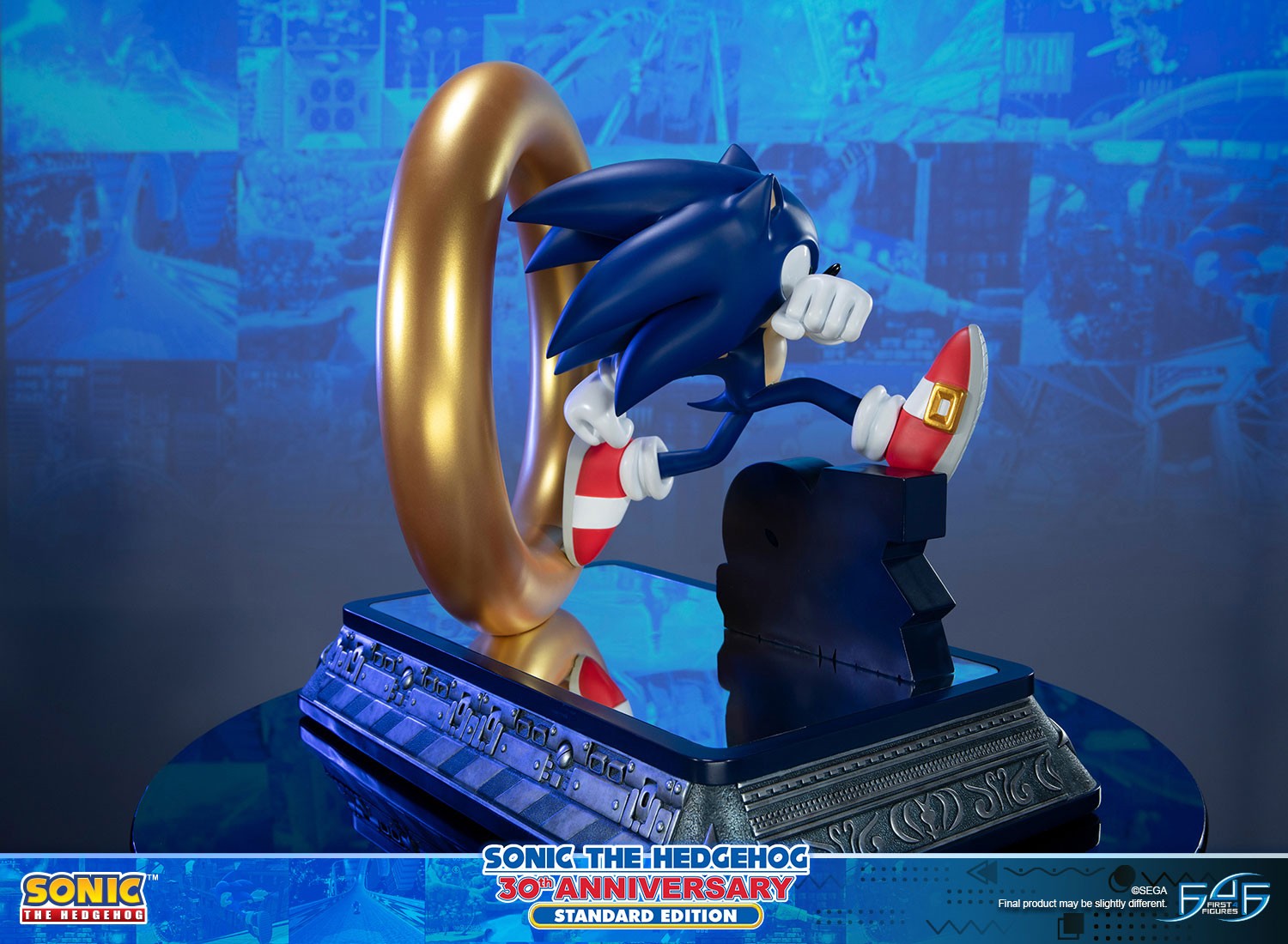 First4Figures Collectible Sonic The Hedgehog 30th Anniversary Sonic Statue for Gaming Enthusiasts