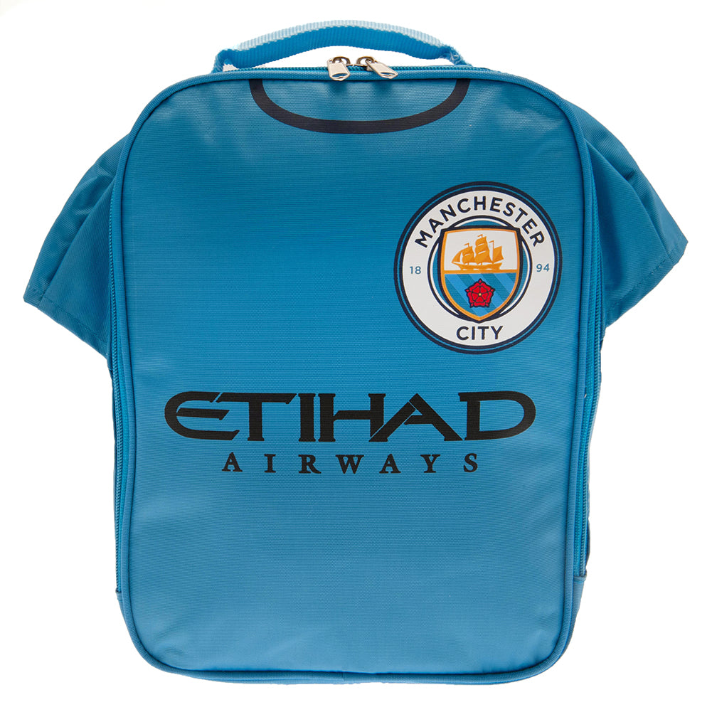 Manchester City Football Club Kit Inspired Lunch Bag with Double - Zip Design