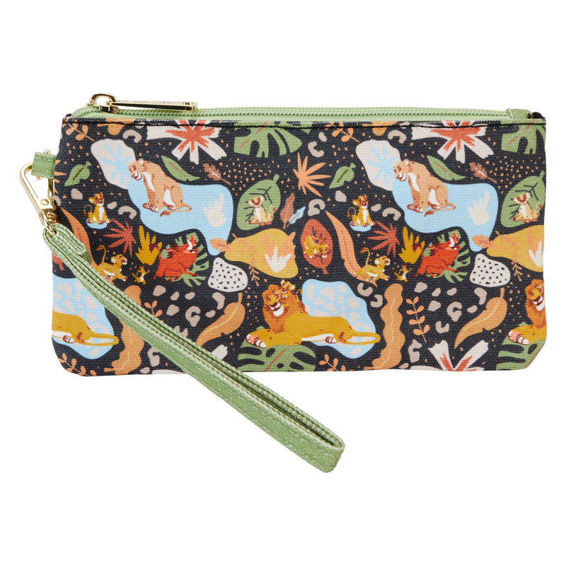 Loungefly Disney The Lion King 30th Anniversary All Over Print Silhouette Design Canvas Wristlet Handheld Accessory
